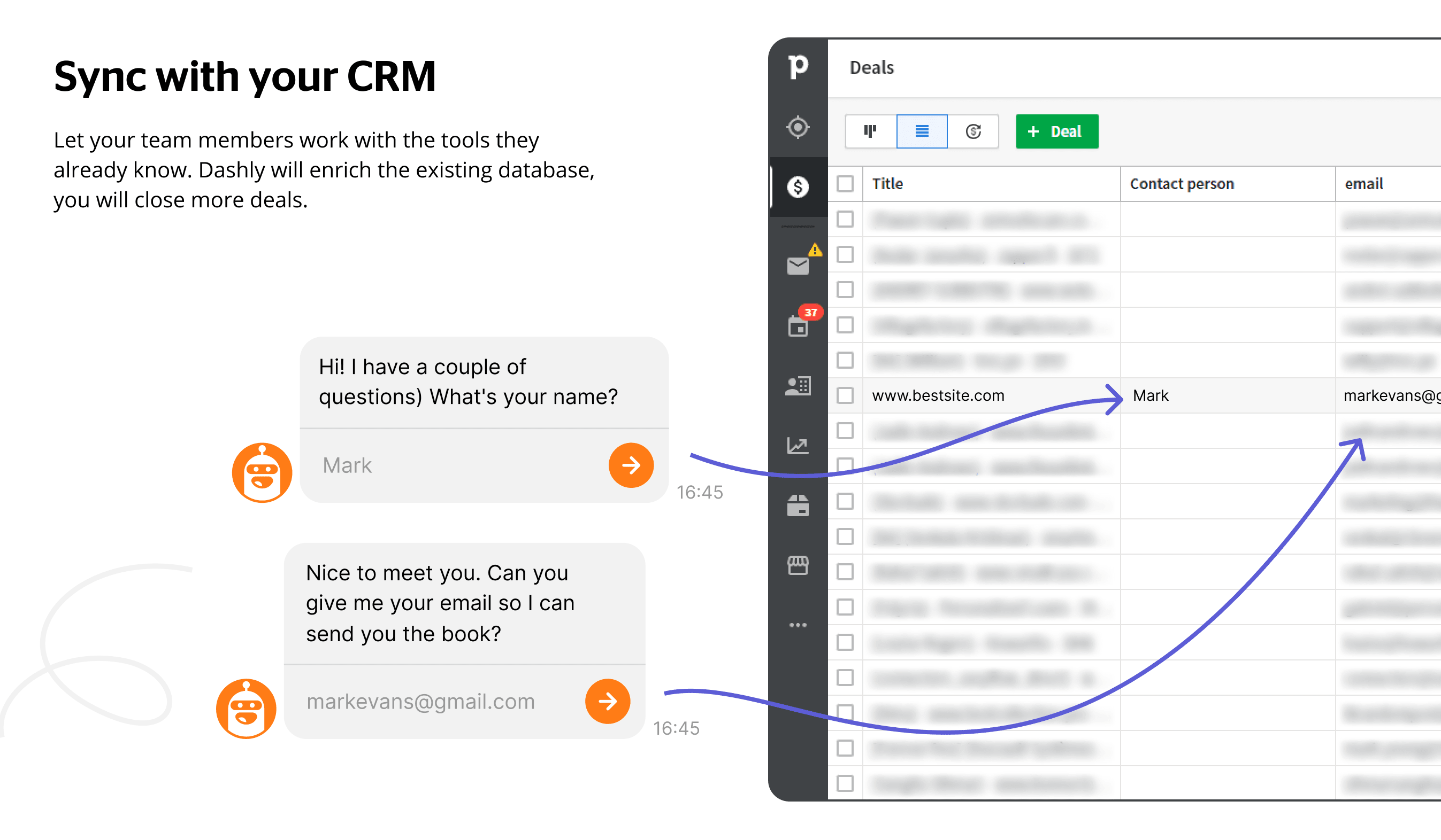 About integrations with CRM, analytics and other services