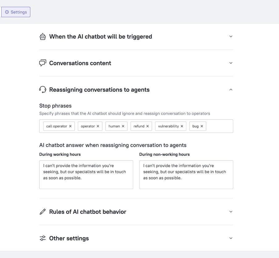 Route to human agent when needed